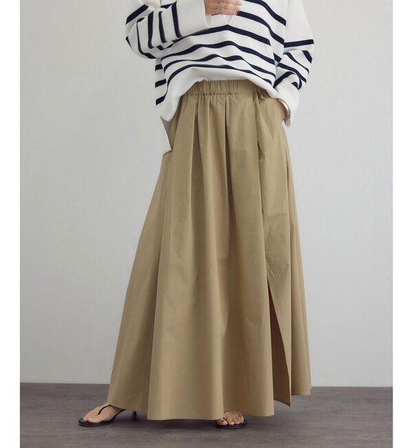 SALON adam et rope'「【WEB限定】スリットフレアスカート」|スカート|ベージュ(27)