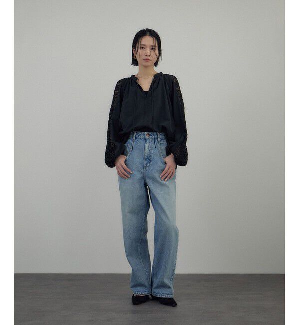 SALON adam et rope'「 【WEB限定】レースアクセントブラウス」|シャツ・ブラウス|