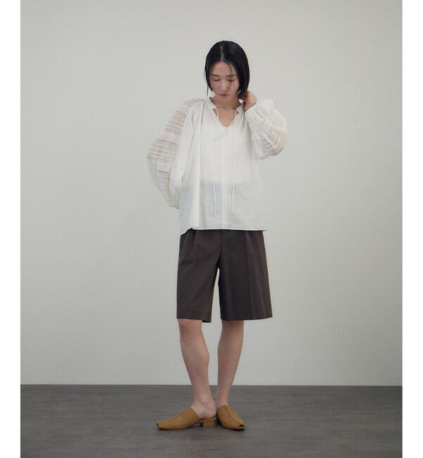 SALON adam et rope'「 【WEB限定】レースアクセントブラウス」|シャツ・ブラウス|