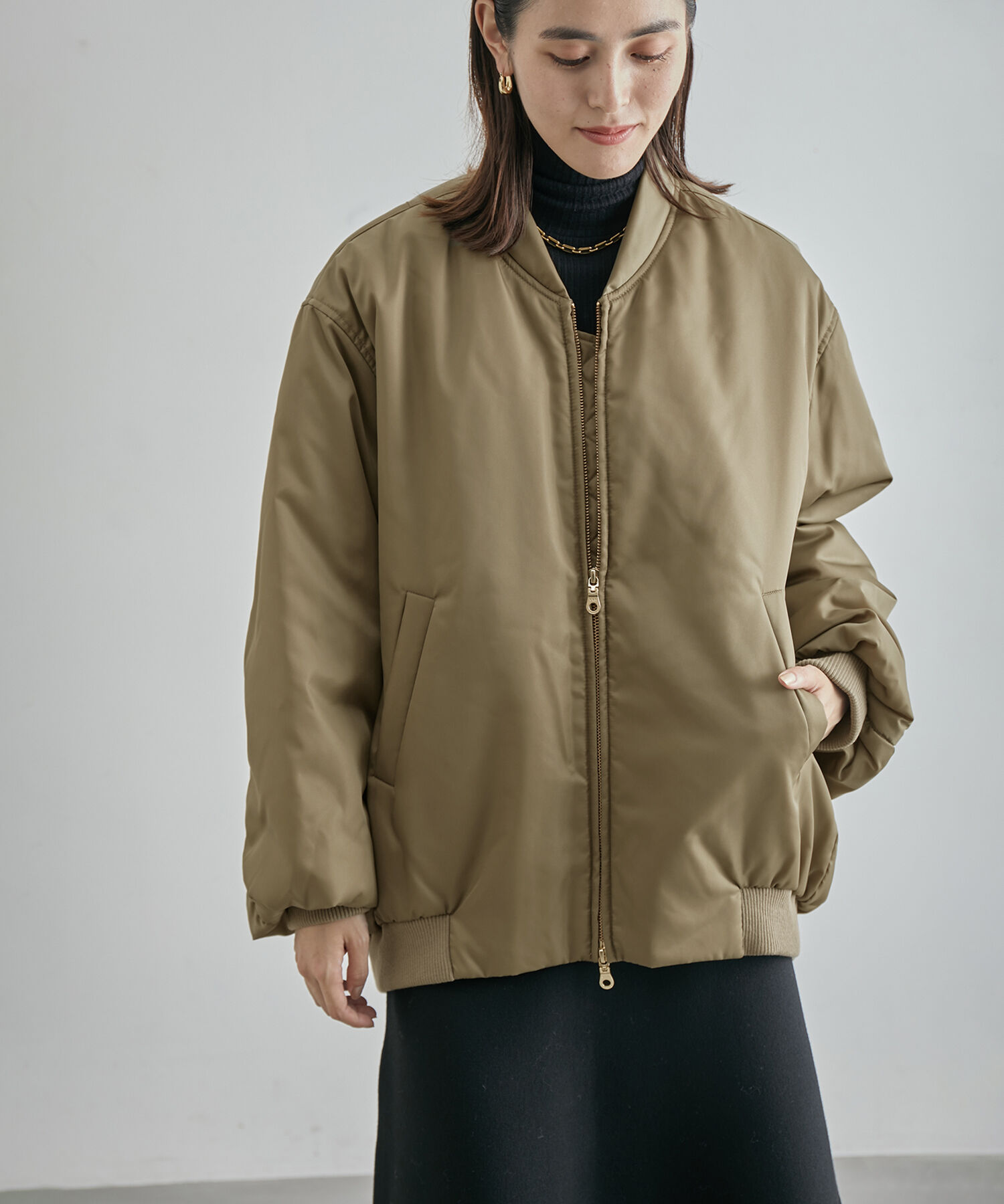 ROPE「【エディター三尋木奈保さんコラボ】フォルムブルゾンMA-1」|その他|