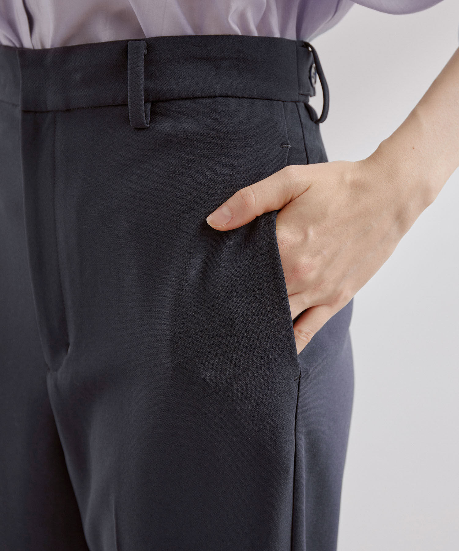 ROPE「【洗える】アセテートダブルクロス サイドアジャストテーパードパンツ/セレモニー・セットアップ対応」|その他|