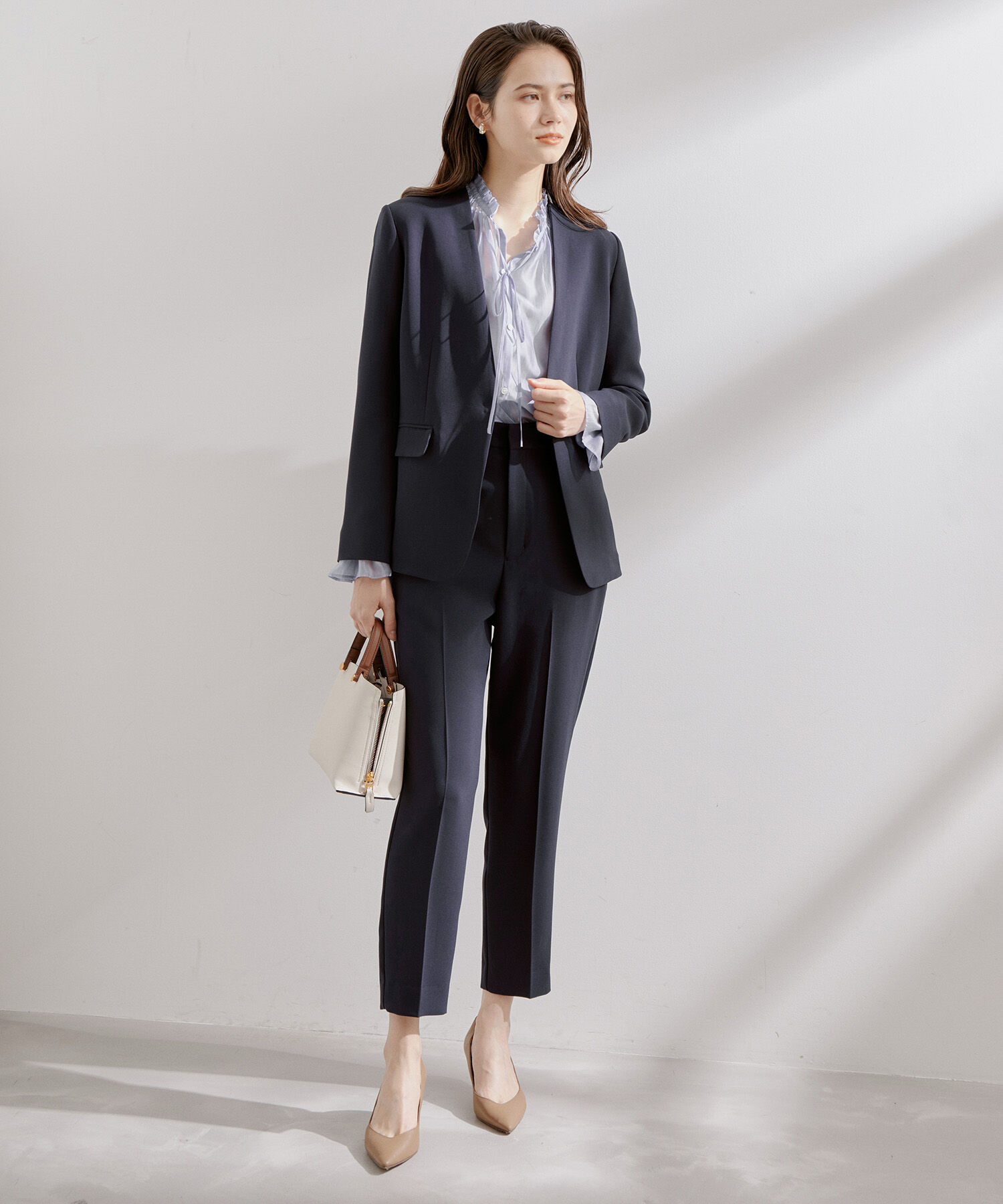 ROPE「【洗える】アセテートダブルクロス サイドアジャストテーパードパンツ/セレモニー・セットアップ対応」|その他|