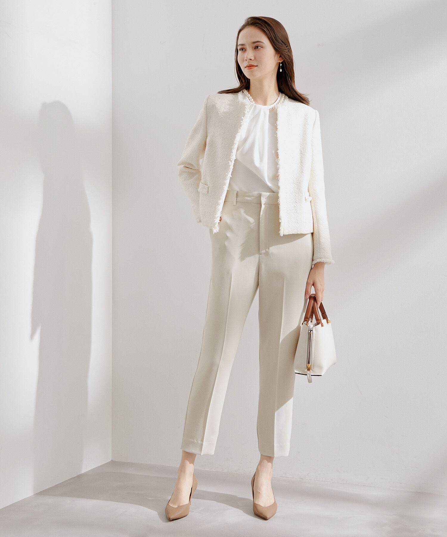 ROPE「【洗える】アセテートダブルクロス サイドアジャストテーパードパンツ/セレモニー・セットアップ対応」|その他|