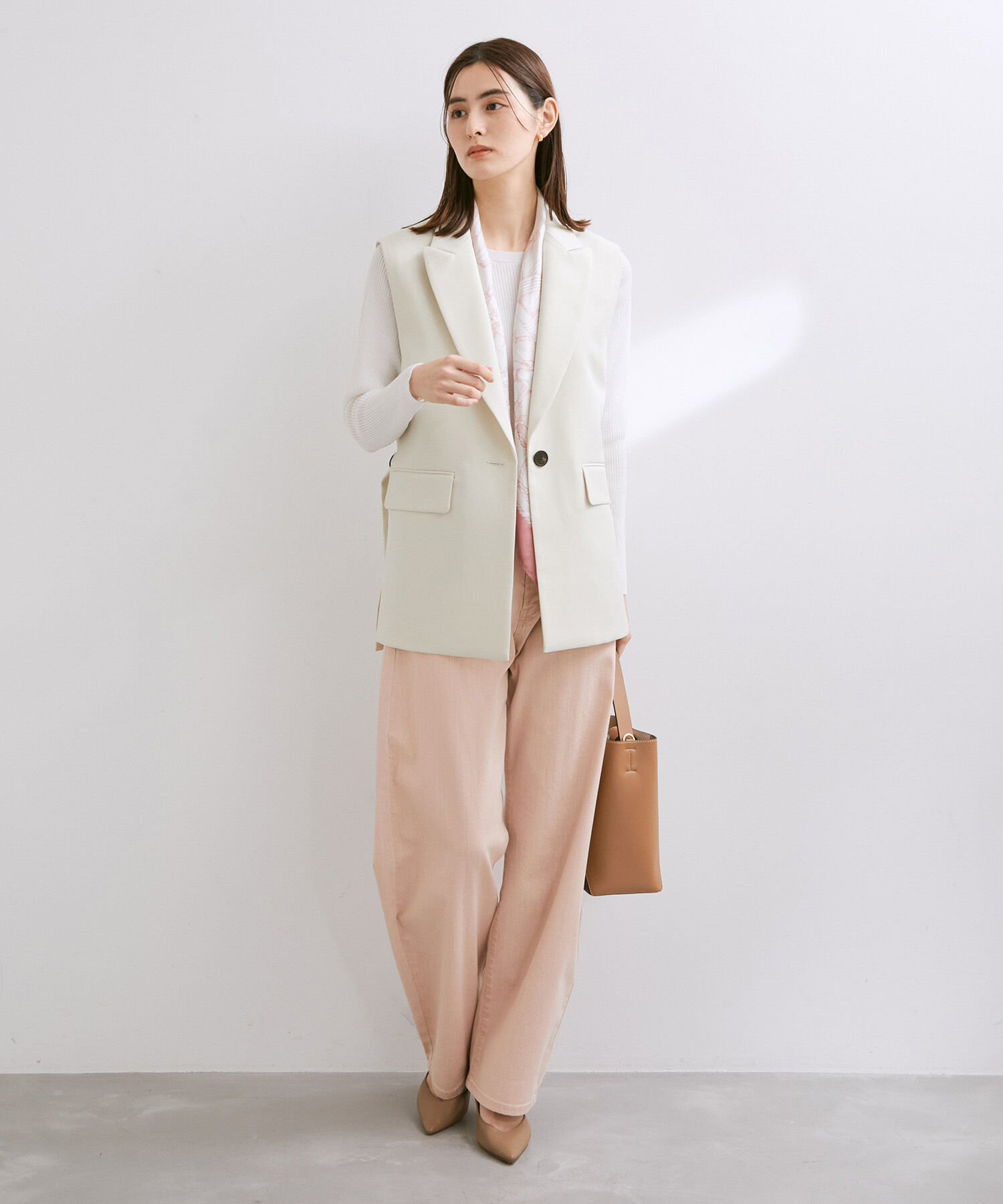 ROPE「【洗える】カーブラインカラーチノデニムパンツ」|チノ|