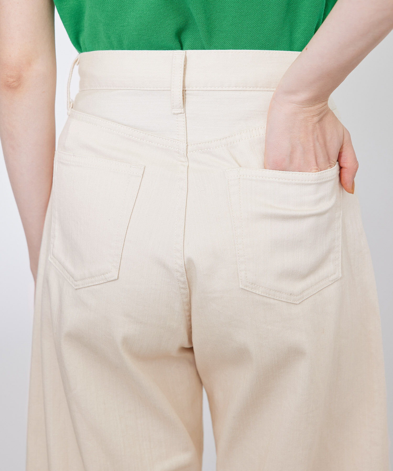 ROPE「【洗える】カーブラインカラーチノデニムパンツ」|チノ|