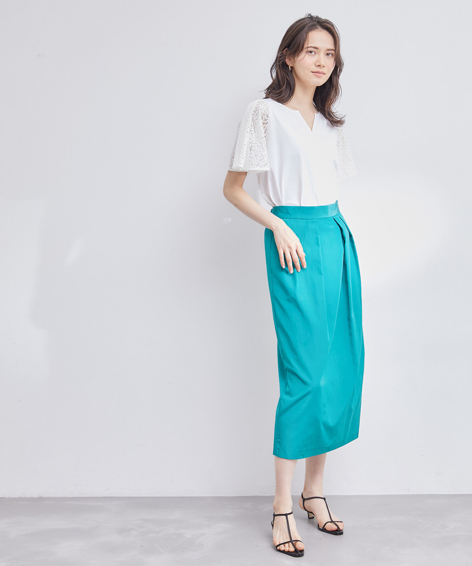 ROPE「フレアースリーブレースカットソー」|Tシャツ・カットソー|