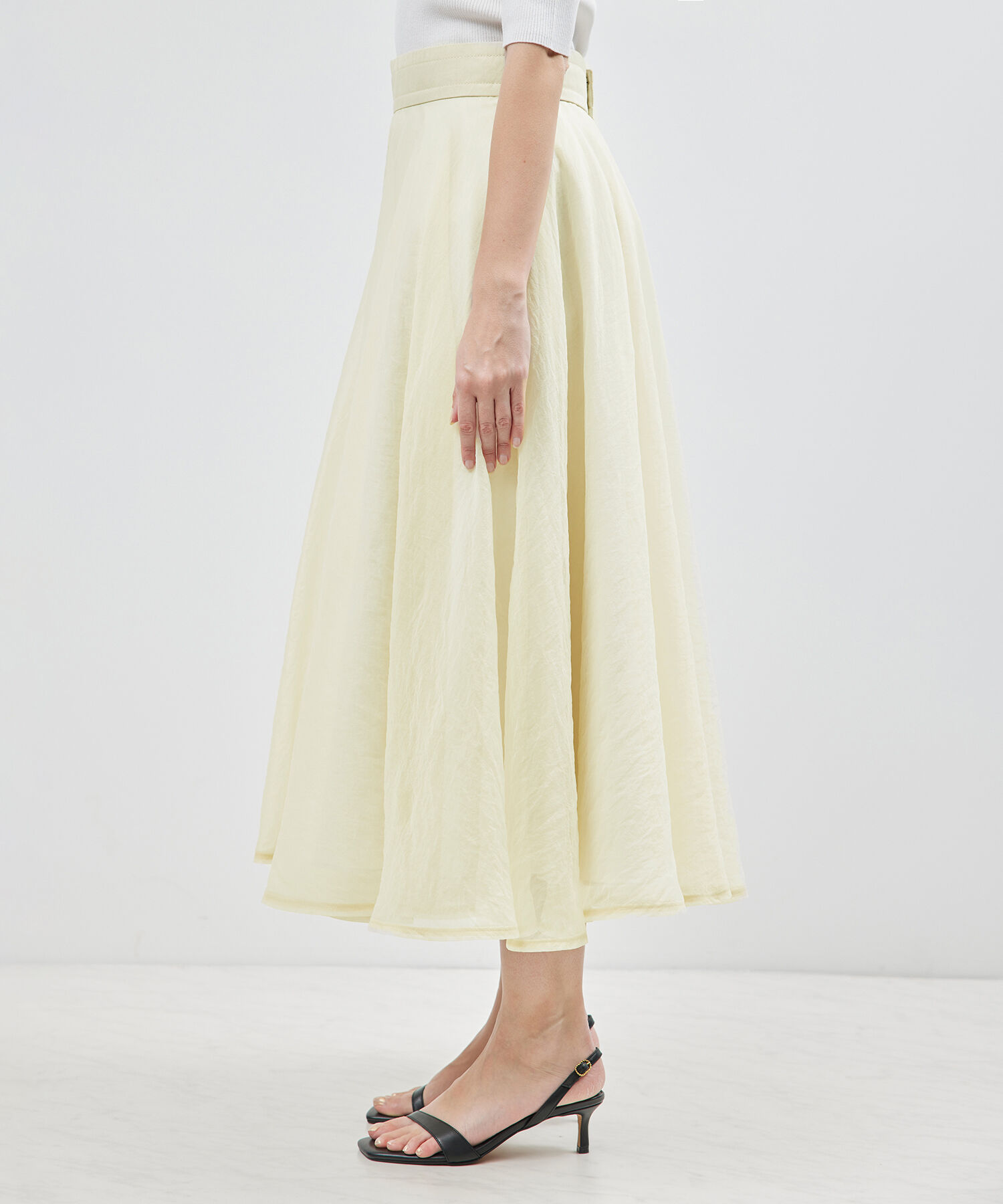 ROPE「シアーサーキュラーフレアスカート」|スカート|