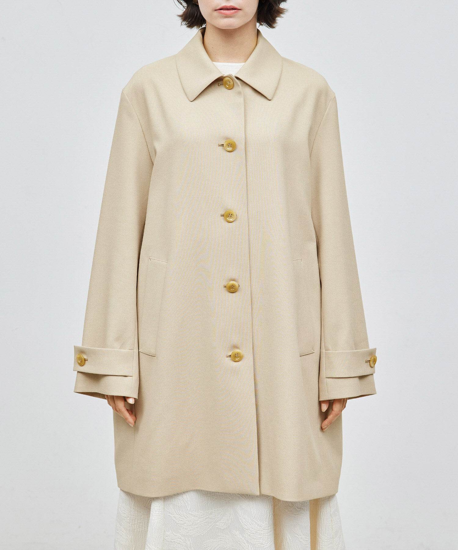 ROPE「ミドル丈ステンカラーコート《軽量・しわになりにくい・ストレッチ素材》」|ステンカラーコート|