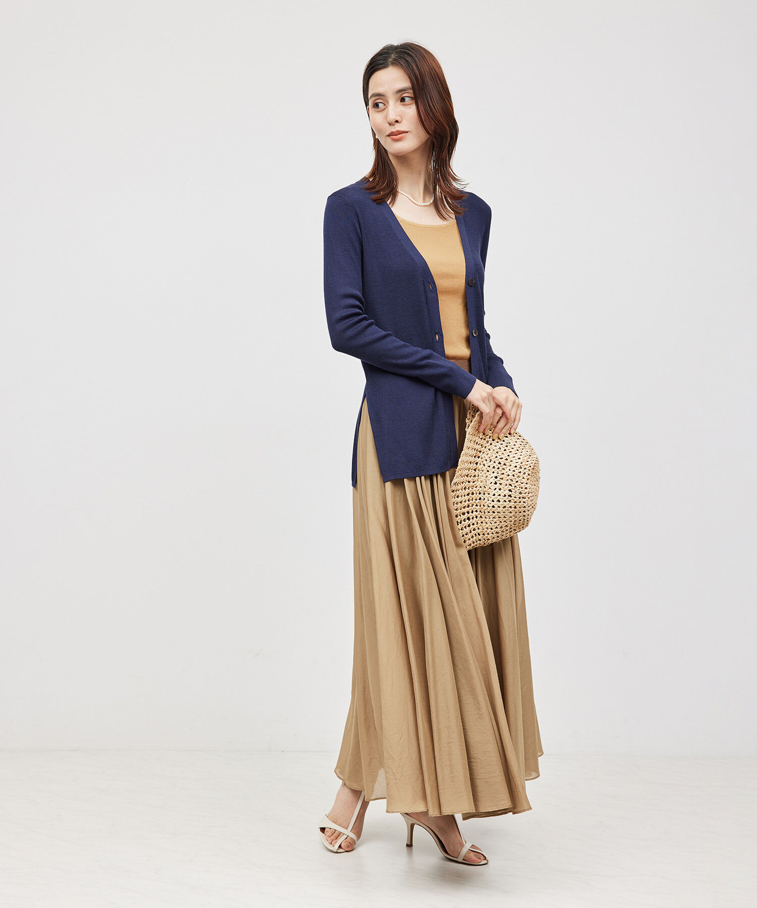 ROPE「【スキンニット】シルク100％タンクトップ/洗える」|タンクトップ|