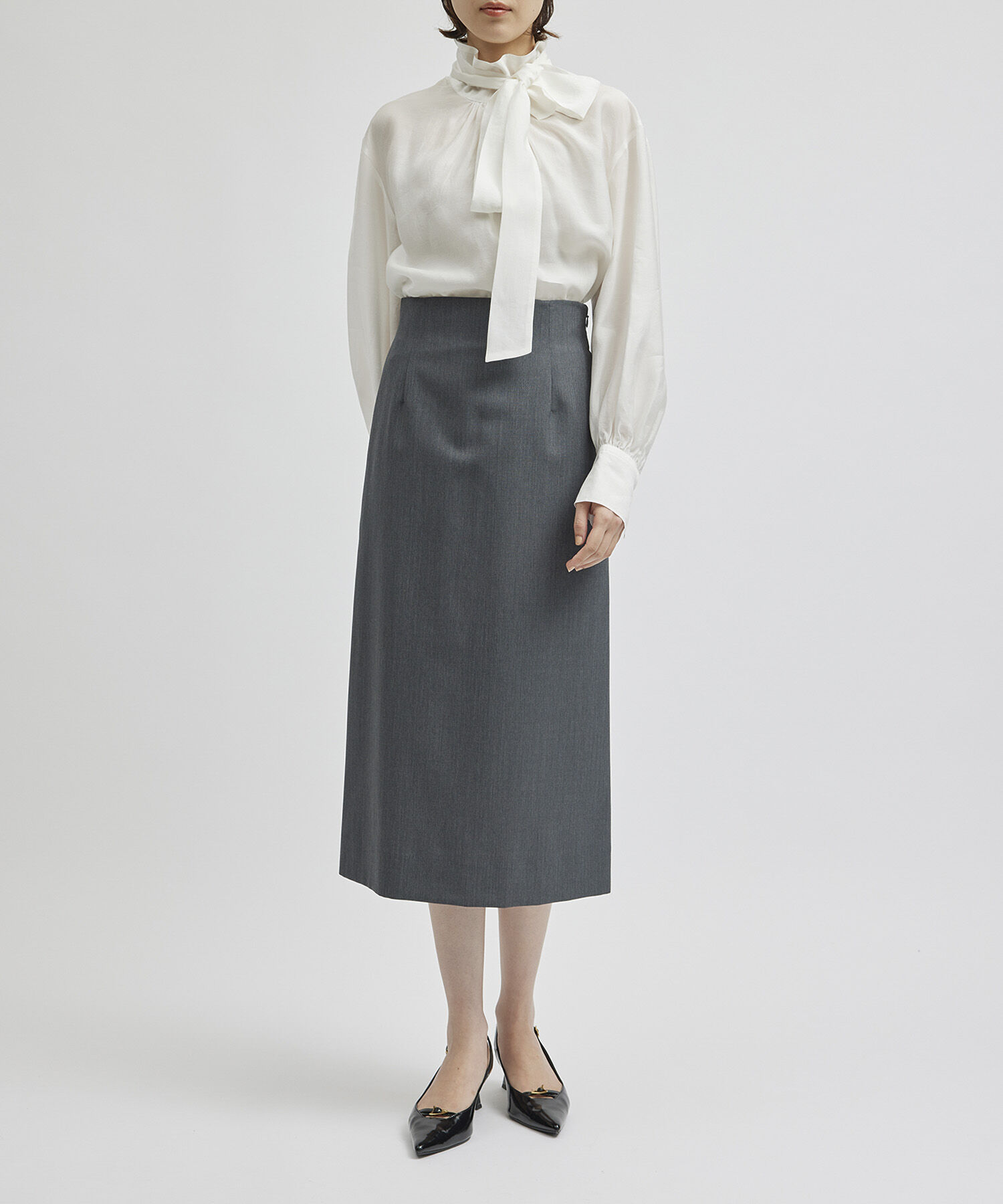 ROPE「【NALYA】シルク混ハイネック/ボウタイブラウス（2way）」|シャツ・ブラウス|