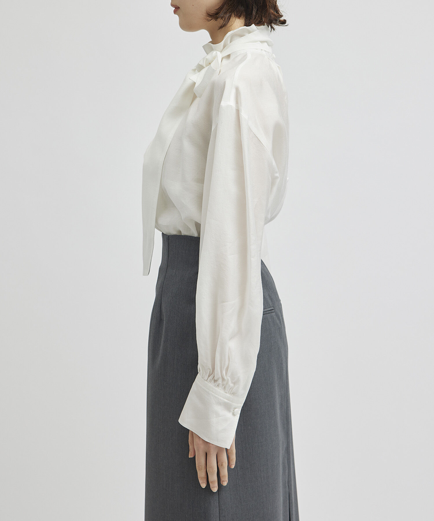ROPE「【NALYA】シルク混ハイネック/ボウタイブラウス（2way）」|シャツ・ブラウス|