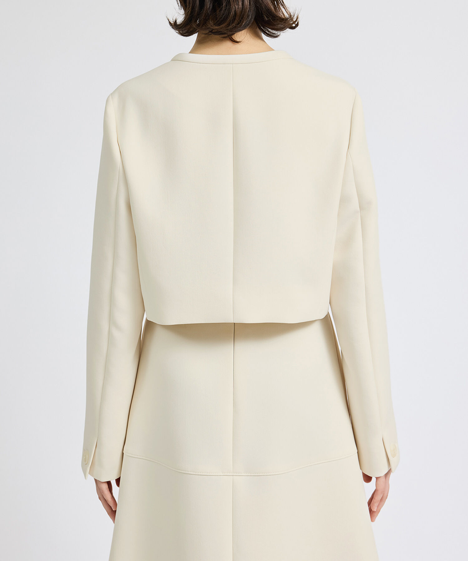 ROPE「トリプルクロスノーカラーショートジャケット/セットアップ対応」|ノーカラージャケット|