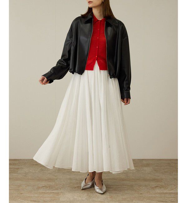 ROPE「コットンオーガンジーシアーボリュームスカート/イージーケア」|スカート|