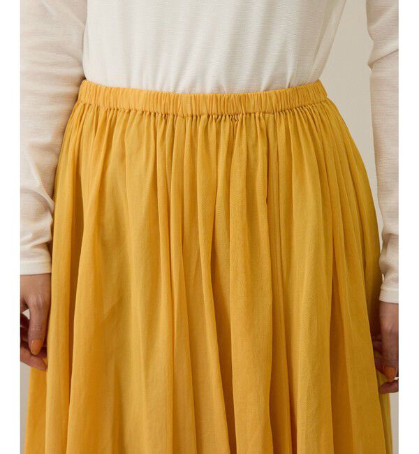 ROPE「コットンオーガンジーシアーボリュームスカート/イージーケア」|スカート|