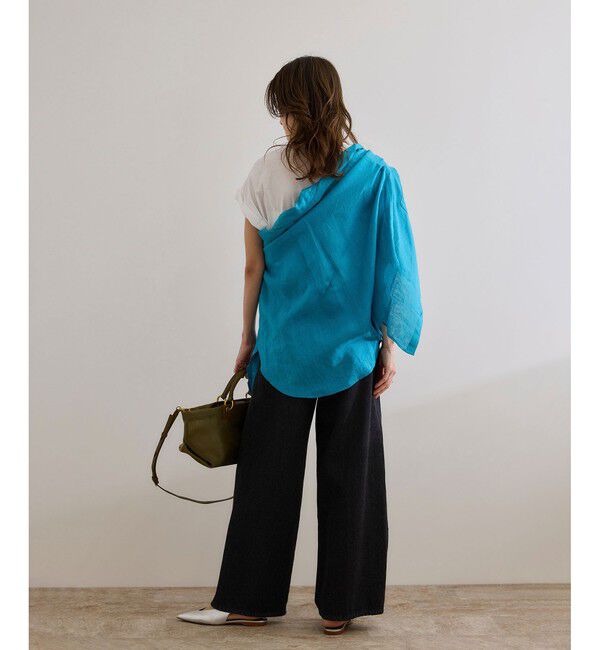 ROPE「【洗える】ワンタック ワイドデニムパンツ」|デニム|