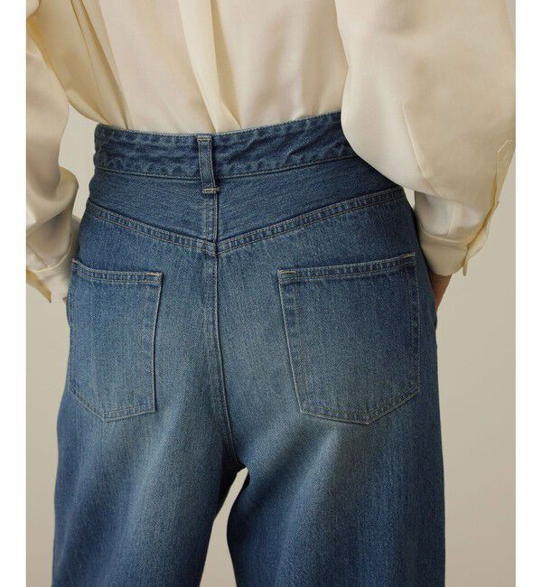 ROPE「【洗える】ワンタック ワイドデニムパンツ」|デニム|