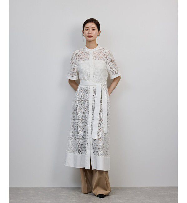 ROPE「コットンレースシャツワンピース」|ワンピース|