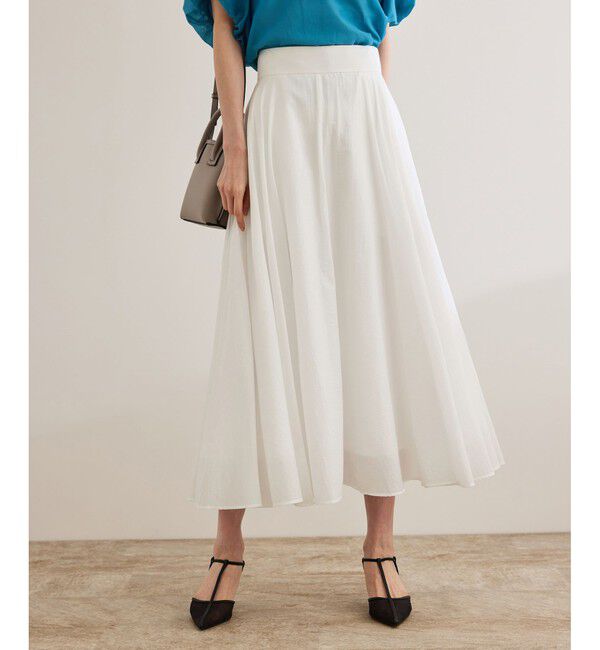 ROPE「【洗える】ナイロンコットンタフタサーキュラースカート」|スカート|ホワイト(10)