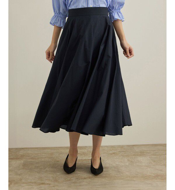 ROPE「【洗える】ナイロンコットンタフタサーキュラースカート」|スカート|