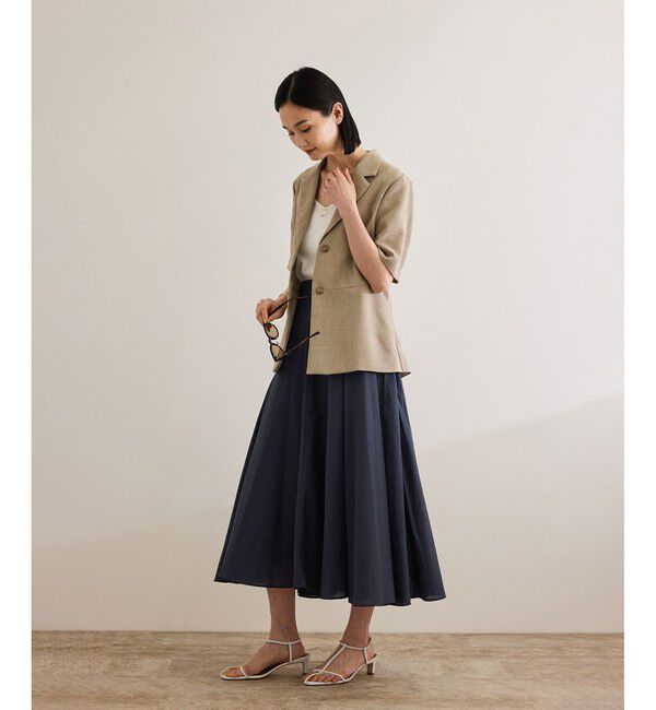 ROPE「【洗える】ナイロンコットンタフタサーキュラースカート」|スカート|
