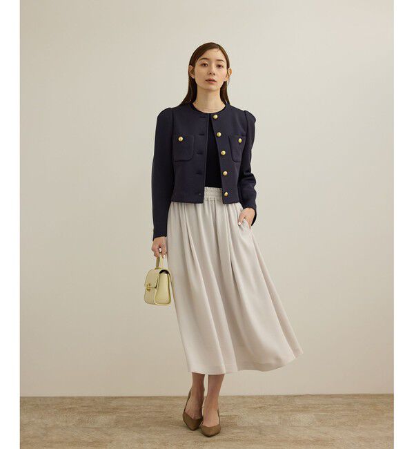 ROPE「 【洗える】タックフレアースカート/セットアップ対応」|スカート|