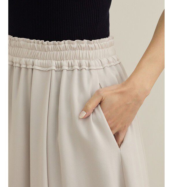 ROPE「 【洗える】タックフレアースカート/セットアップ対応」|スカート|
