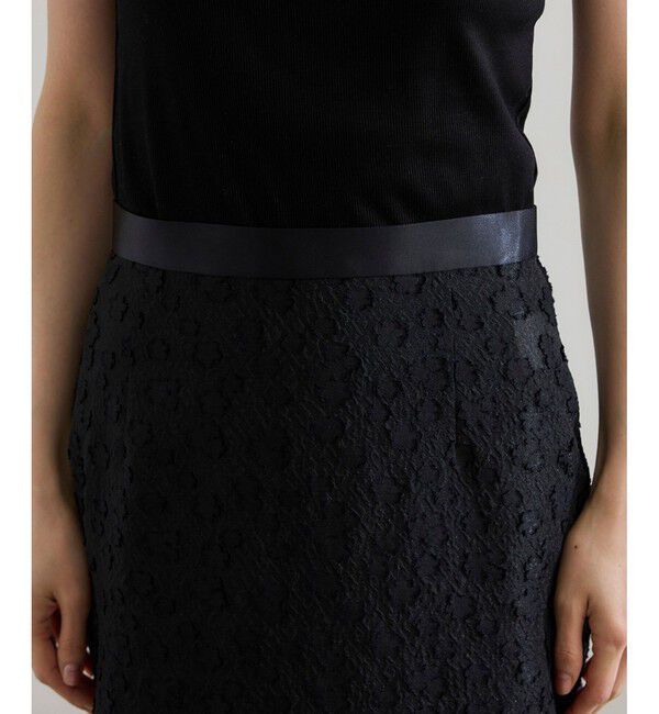 ROPE「【洗える】【WEB・一部店舗限定】フラワージャガードスカート/セットアップ対応」|スカート|