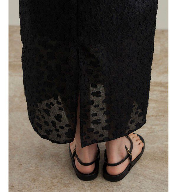 ROPE「【洗える】【WEB・一部店舗限定】フラワージャガードスカート/セットアップ対応」|スカート|