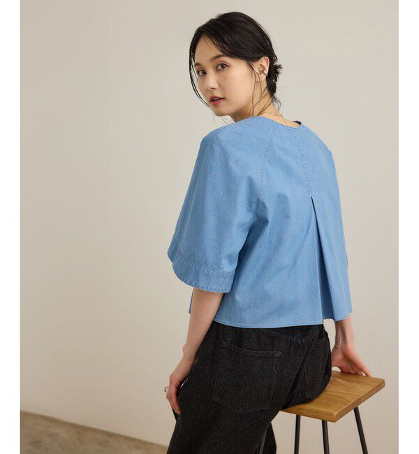 ROPE「カーディ半袖ブラウス/洗える」|シャツ・ブラウス|