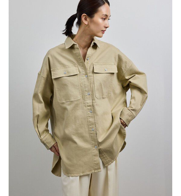 ROPE「【Healthy denim(ヘルシーデニム）】Almond/イージーケア」|シャツ・ブラウス|ベージュ(27)