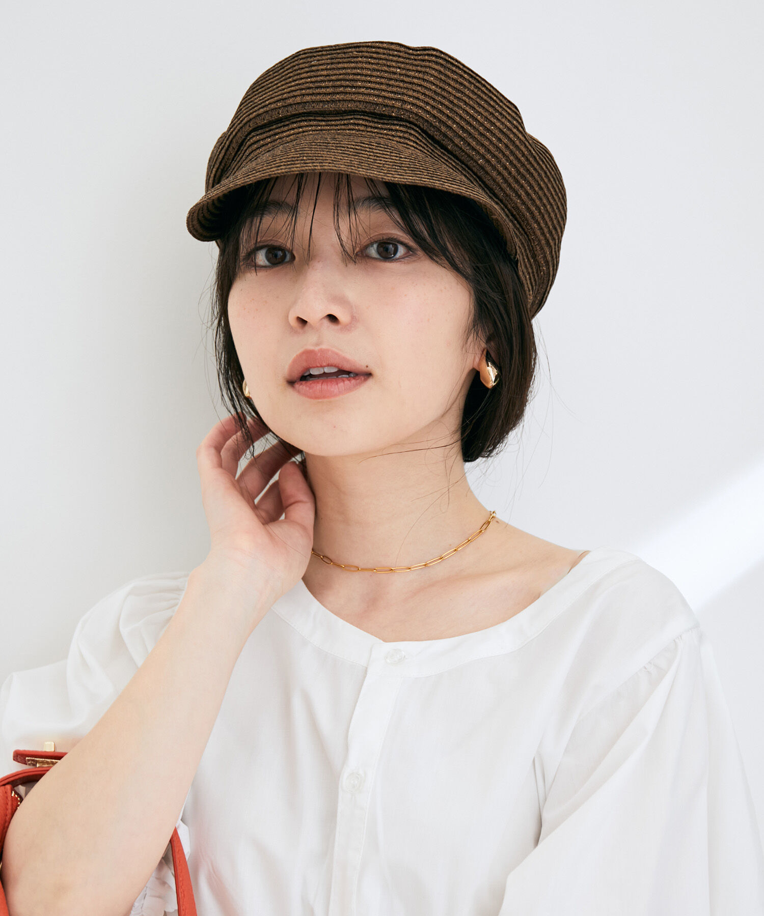 VIS「【UVカット+抗菌防臭】【ウォッシャブル】ペーパー風キャスケット」|キャップ・キャスケット|