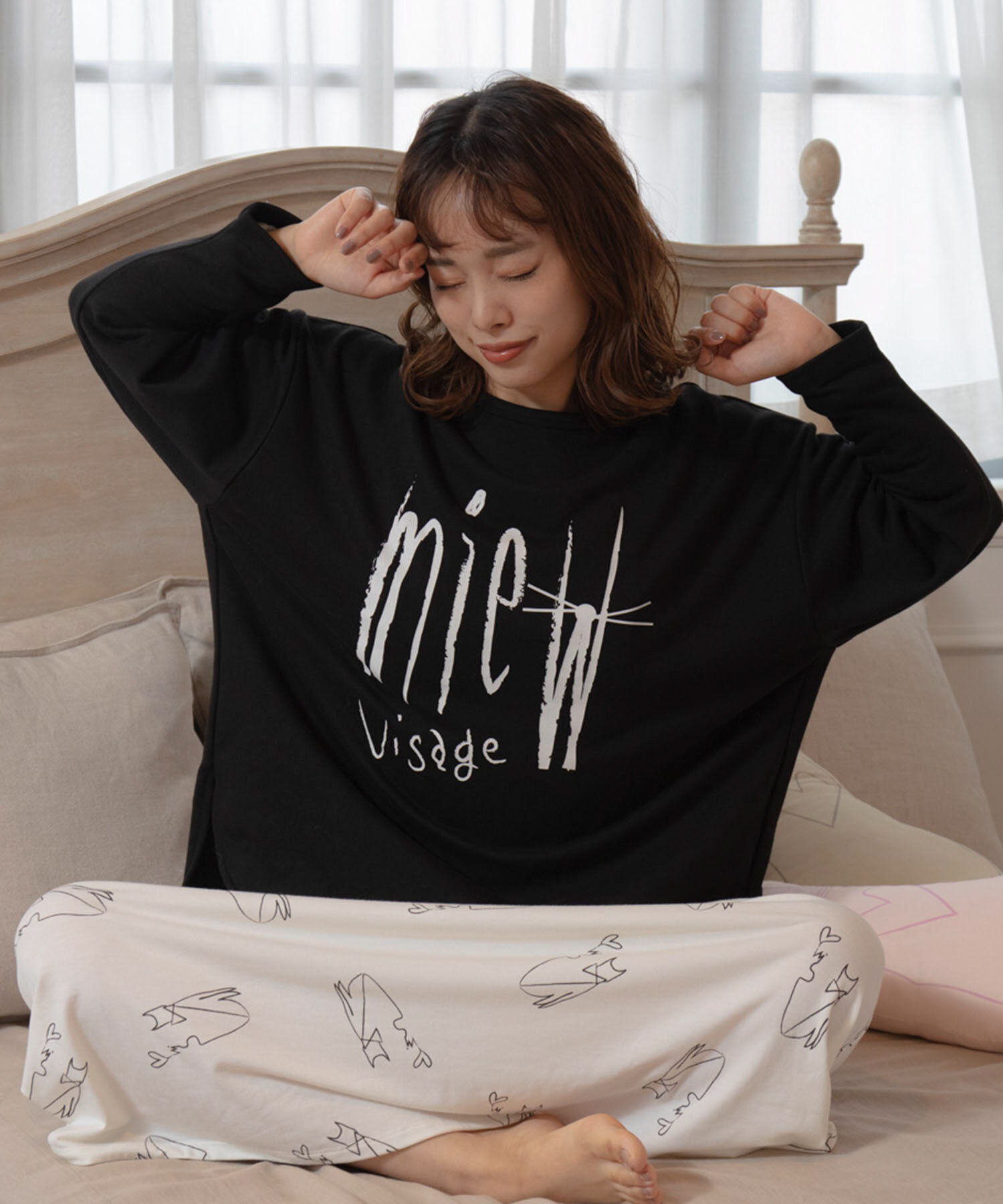 VIS「【ViSage】【ViS CHAT】プリント裏毛Tシャツ」|ルームウェア|