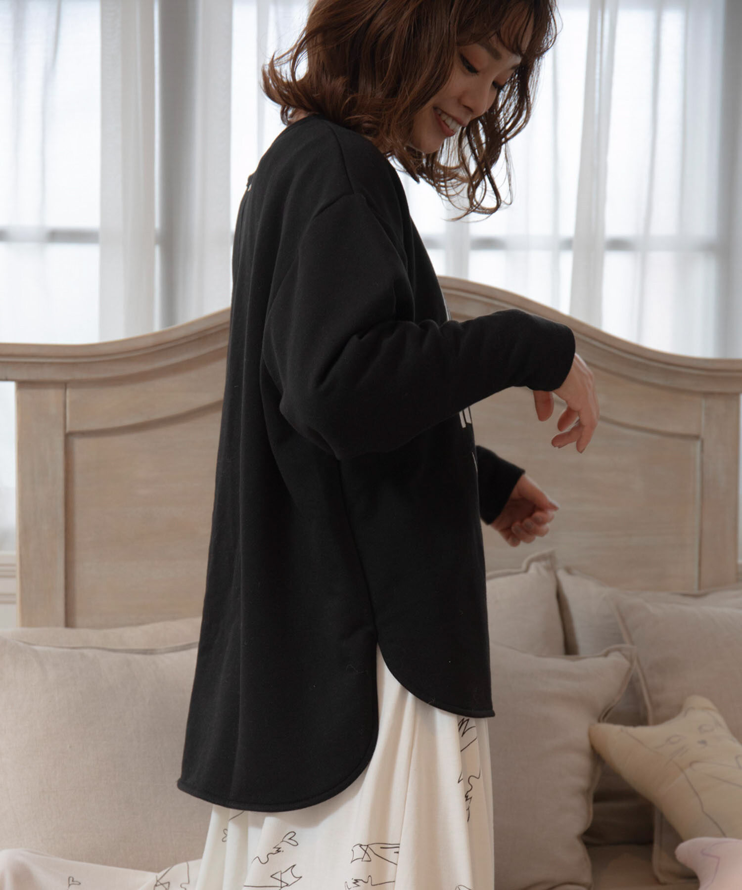 VIS「【ViSage】【ViS CHAT】プリント裏毛Tシャツ」|ルームウェア|