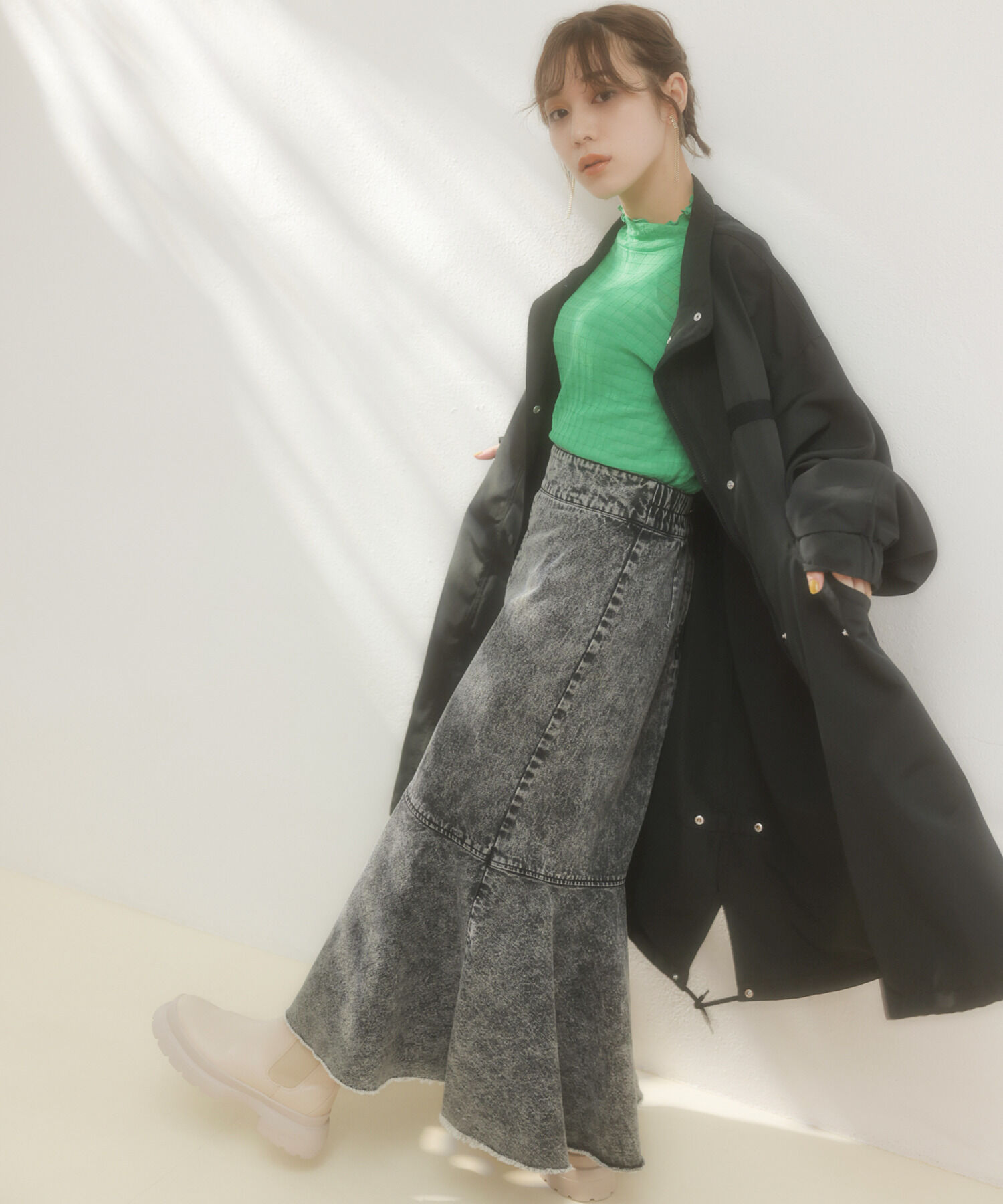 vis-a-vis「オーバーサイズミドル丈モッズコート」|アウトドア|