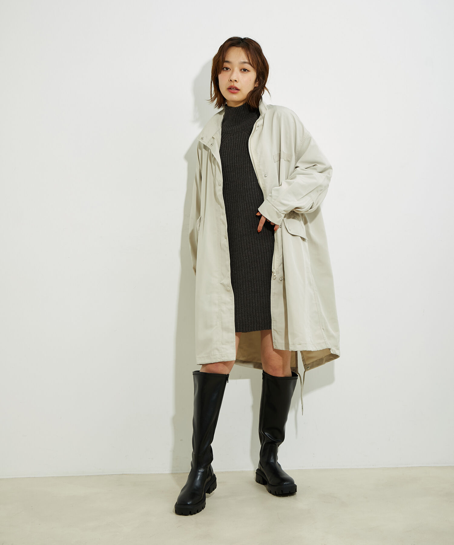 vis-a-vis「オーバーサイズミドル丈モッズコート」|アウトドア|