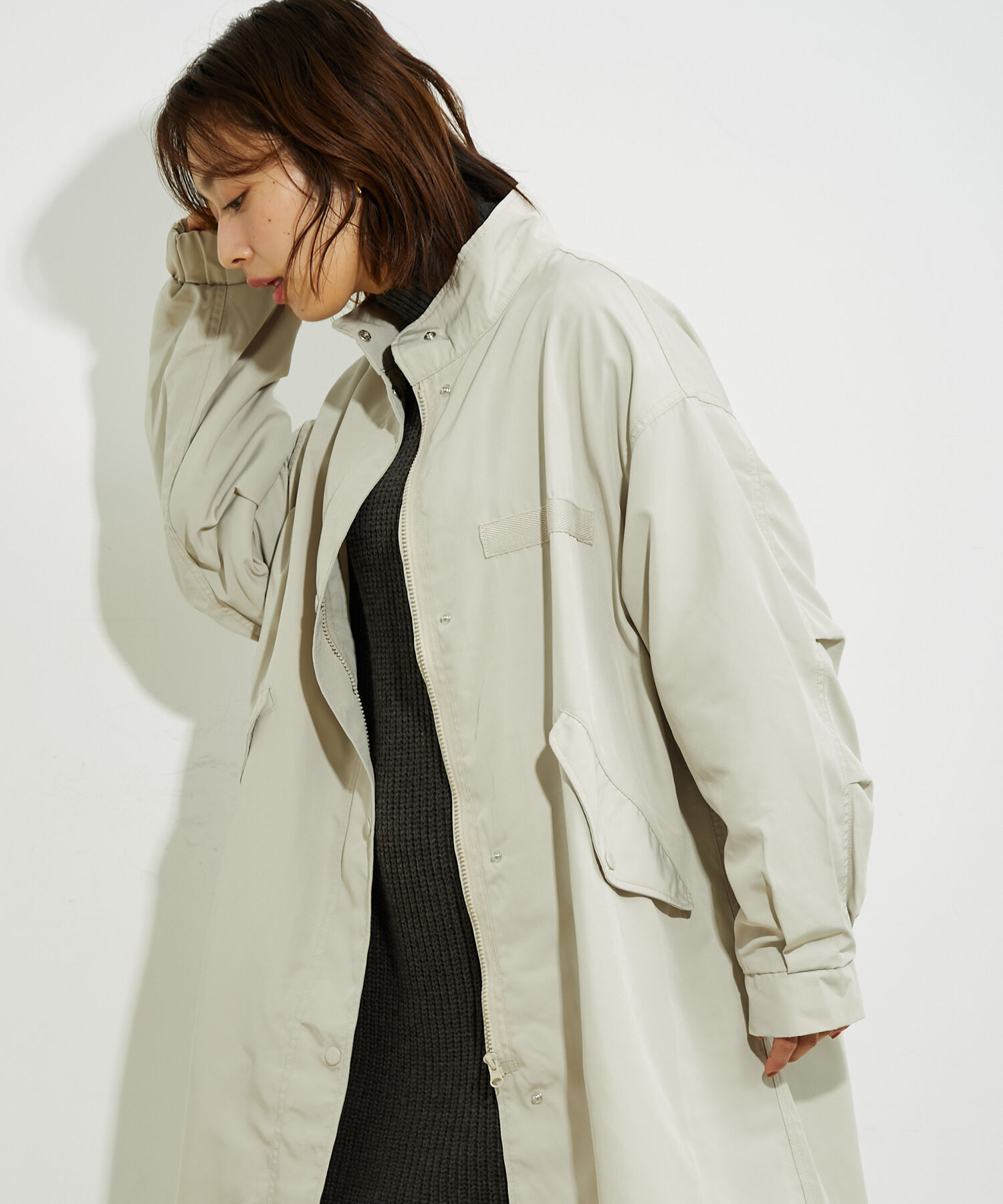 vis-a-vis「オーバーサイズミドル丈モッズコート」|アウトドア|