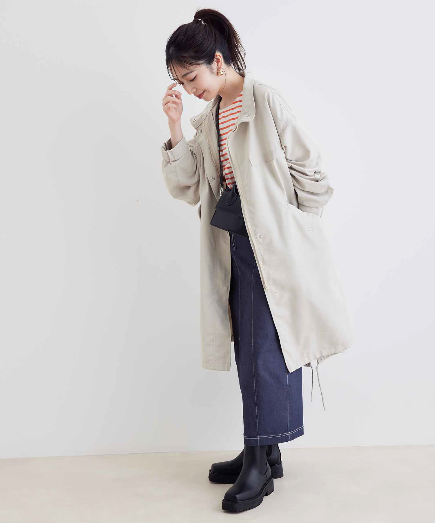 vis-a-vis「オーバーサイズミドル丈モッズコート」|アウトドア|