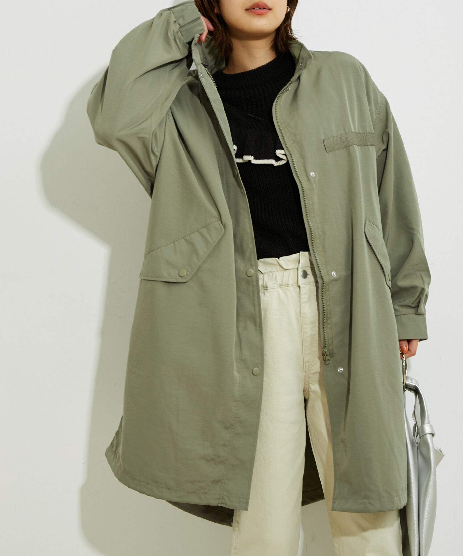 vis-a-vis「オーバーサイズミドル丈モッズコート」|アウトドア|