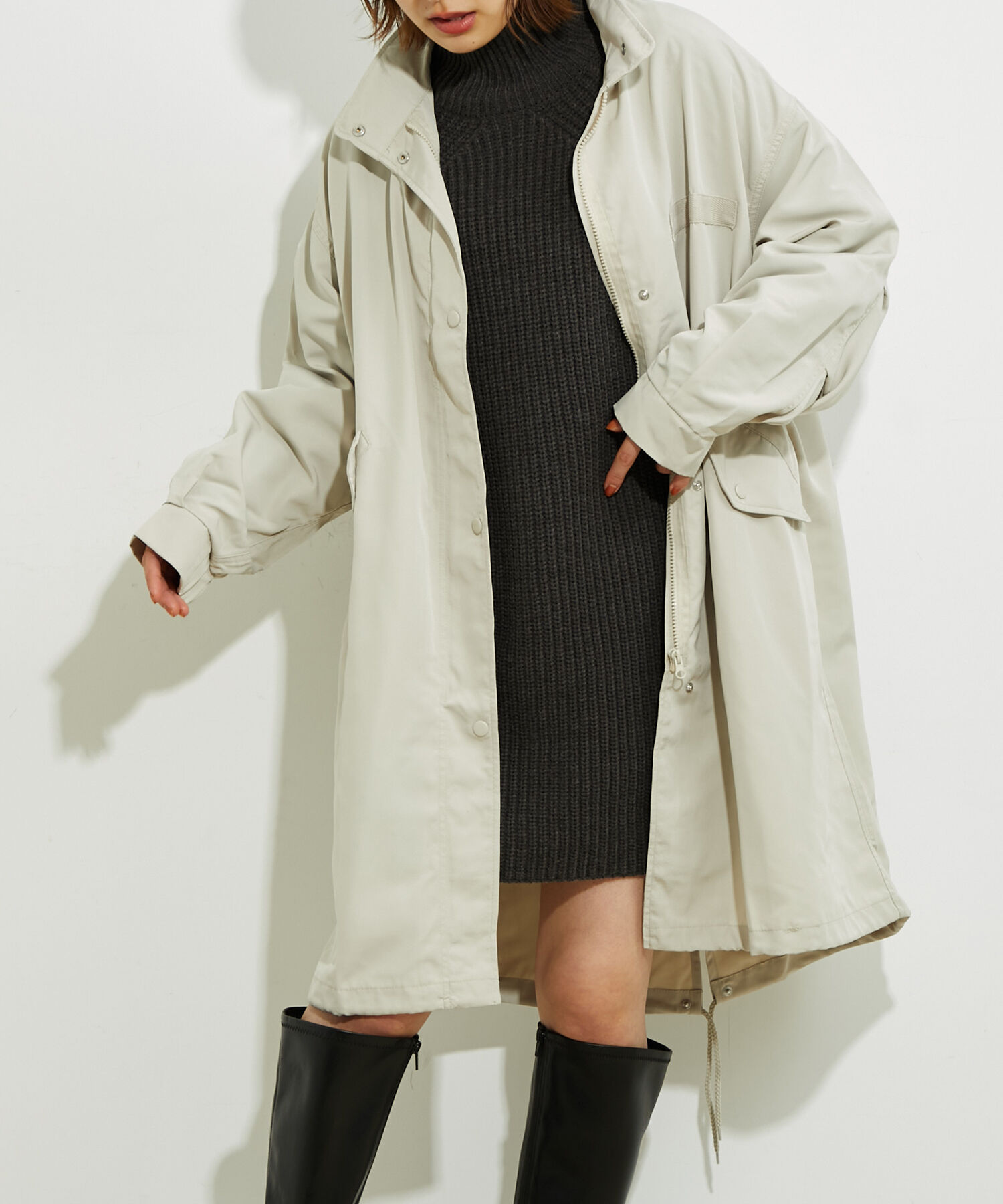 vis-a-vis「オーバーサイズミドル丈モッズコート」|アウトドア|