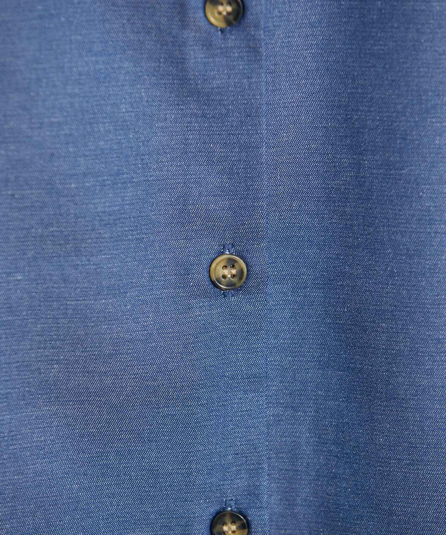 vis-a-vis「【WEB限定】キャンディスリーブシャンブレーフリルカラーブラウス」|シャツ・ブラウス|