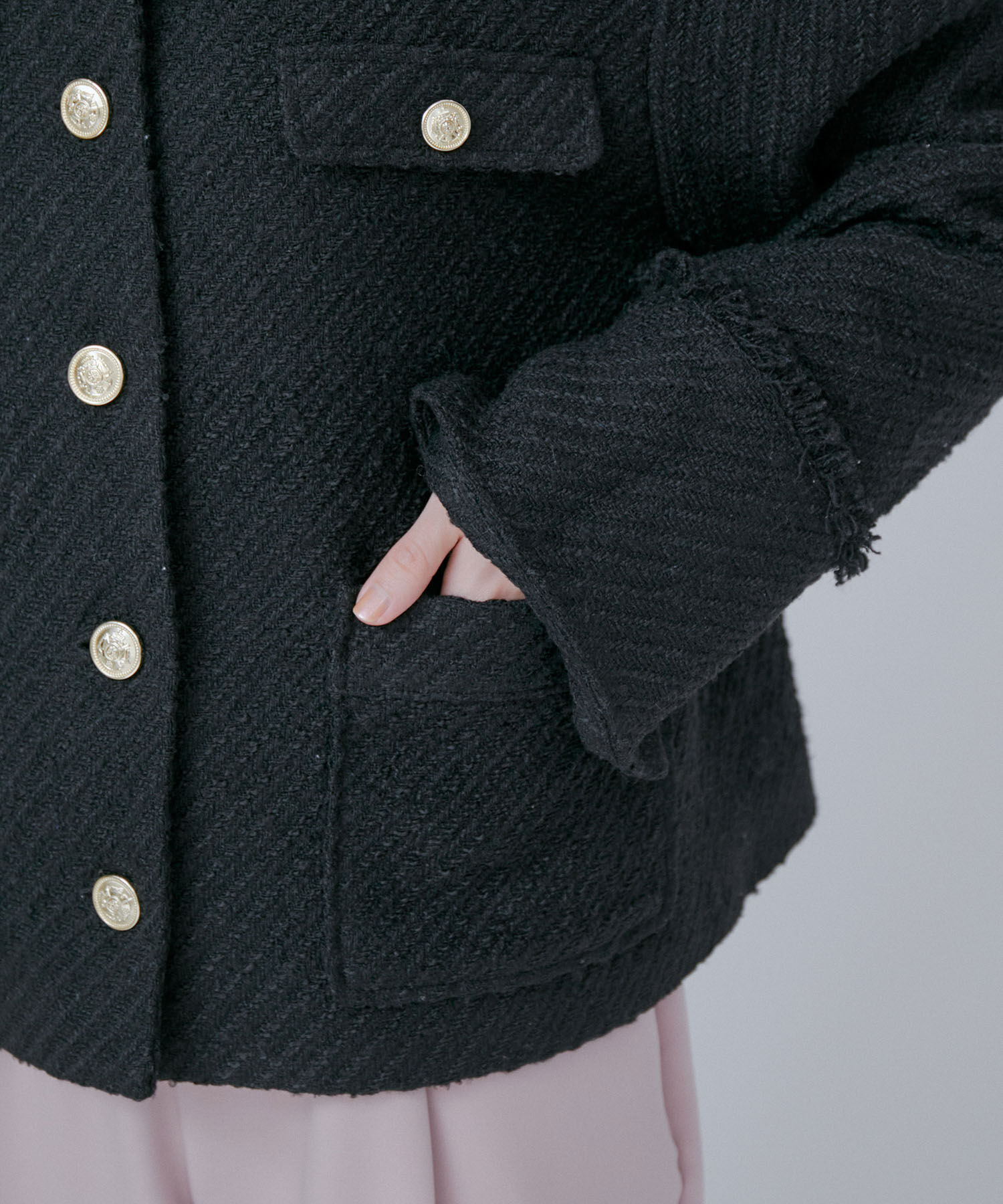 VIS「金釦フリンジツイードジャケット」|その他|