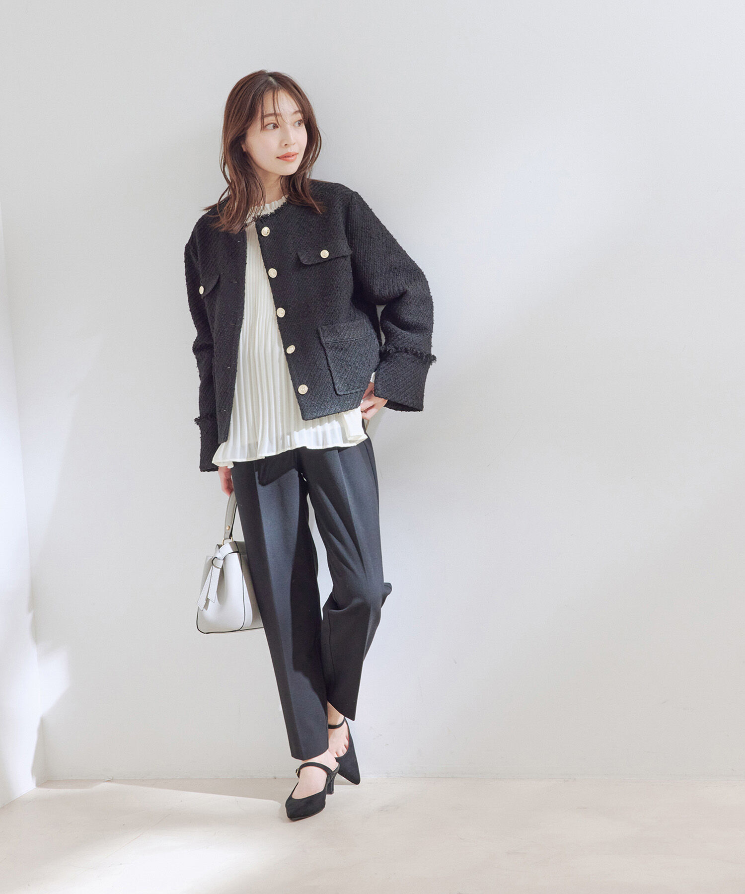 VIS「金釦フリンジツイードジャケット」|その他|