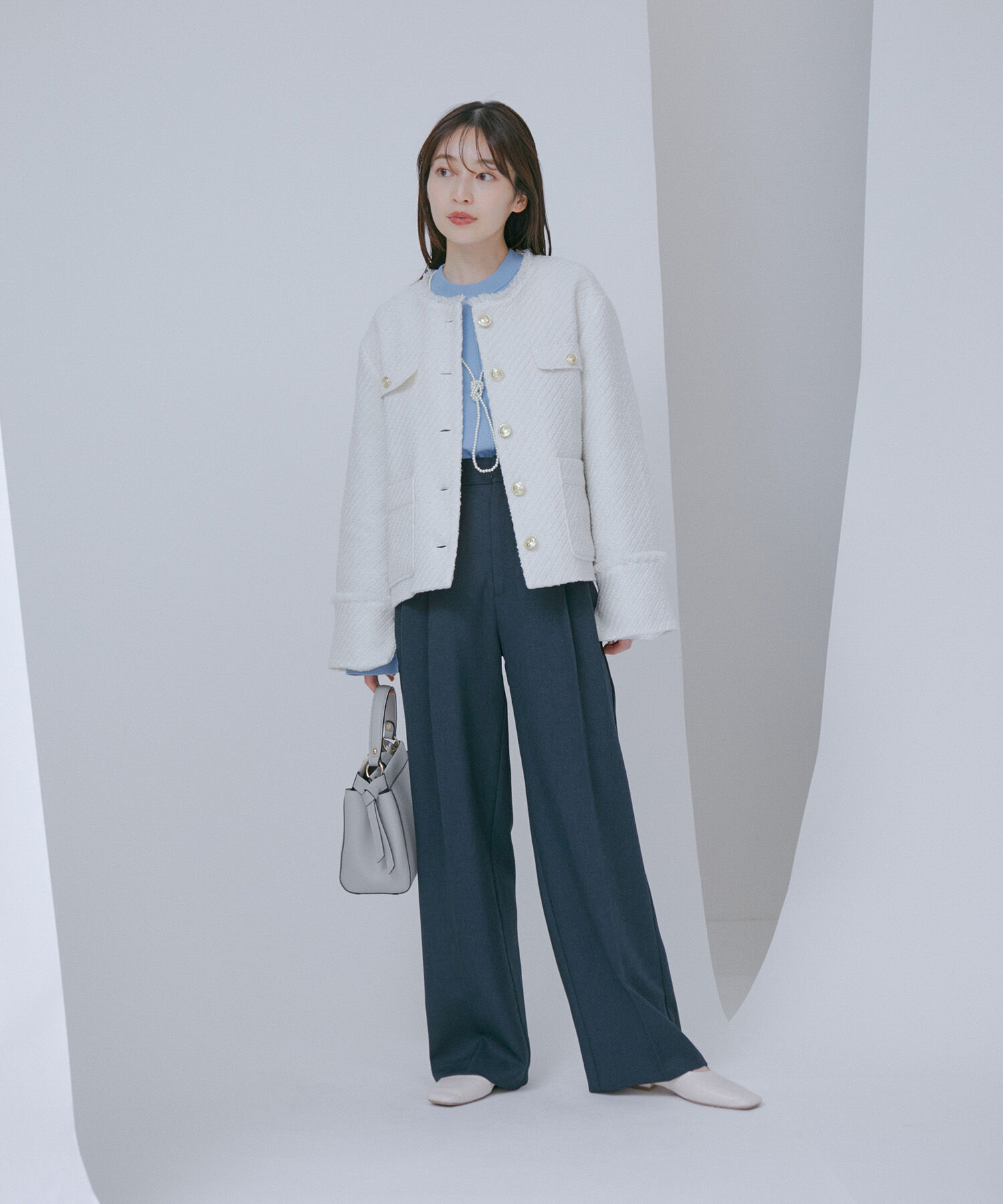 VIS「金釦フリンジツイードジャケット」|その他|