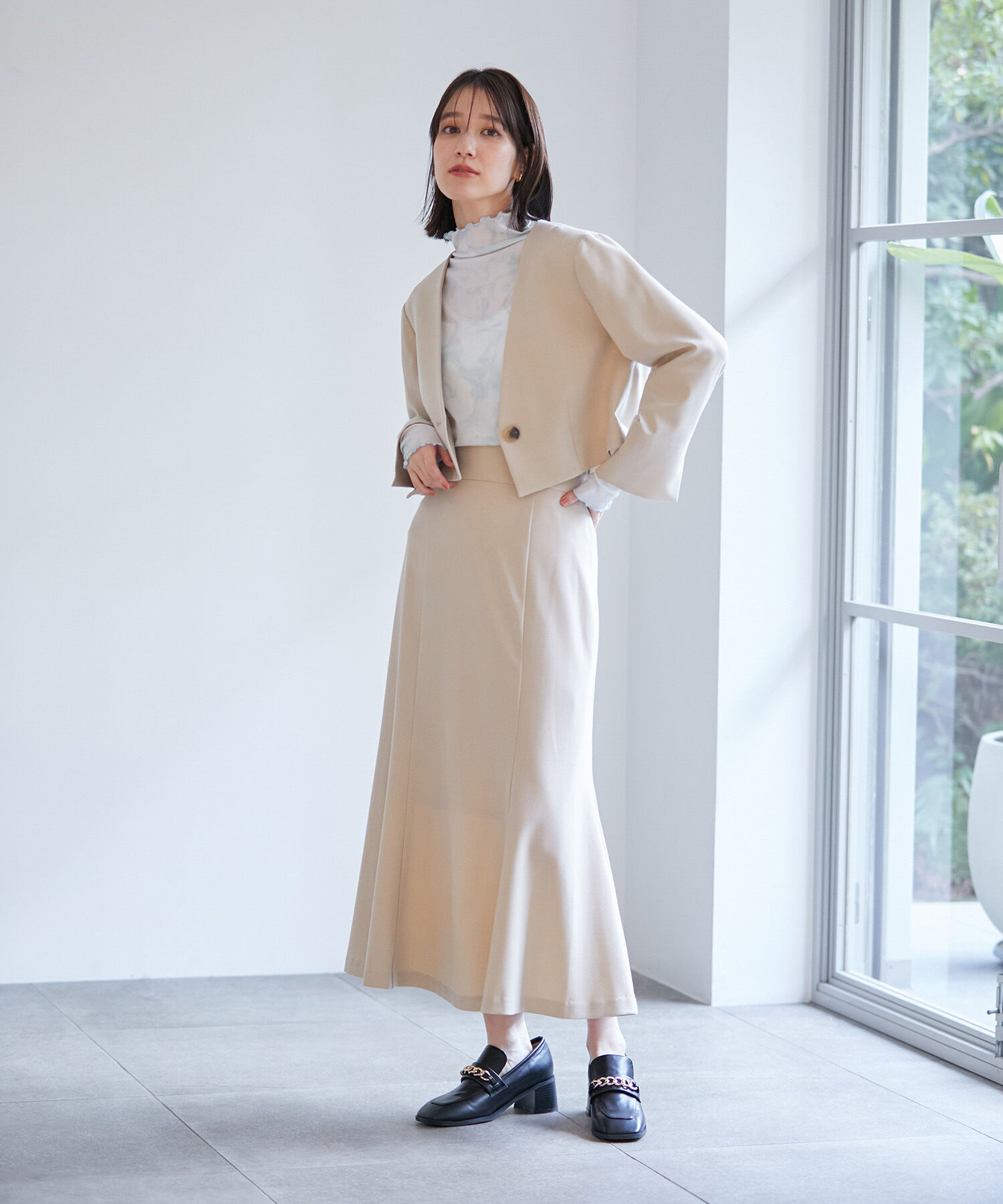 VIS「【洗える】前後2WAYシアーハイネックメローインナー」|Tシャツ・カットソー|