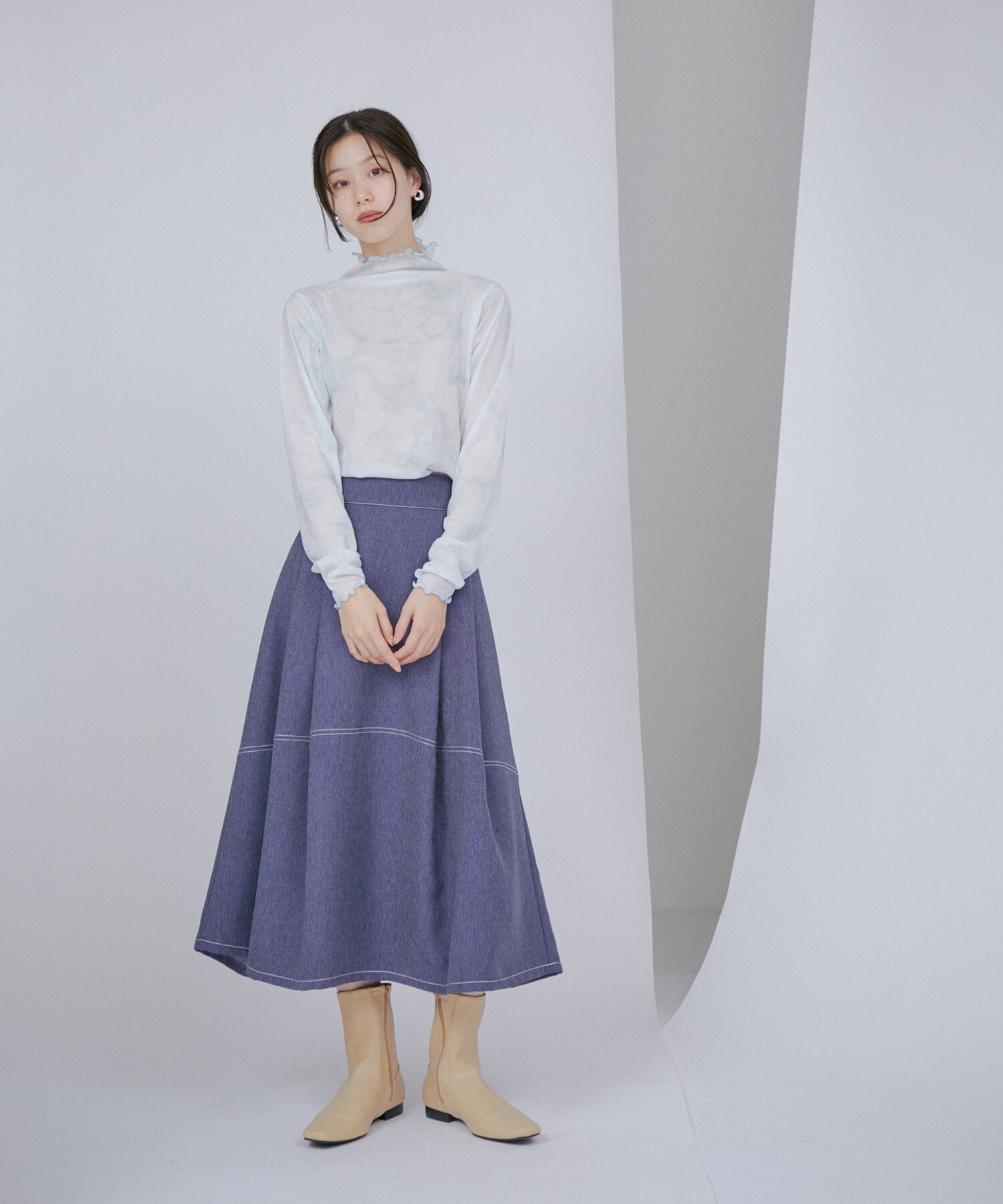 VIS「【洗える】前後2WAYシアーハイネックメローインナー」|Tシャツ・カットソー|