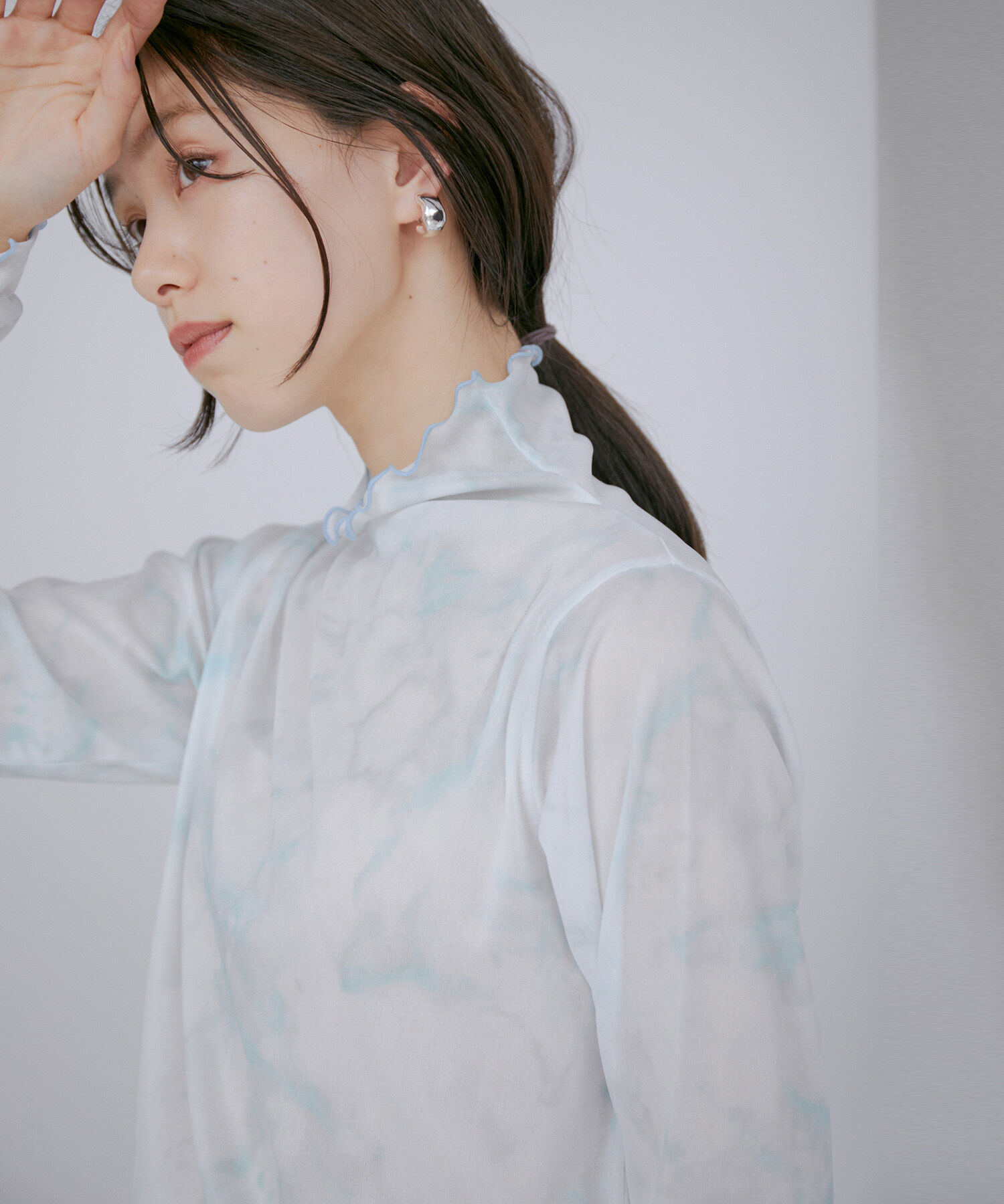 VIS「【洗える】前後2WAYシアーハイネックメローインナー」|Tシャツ・カットソー|