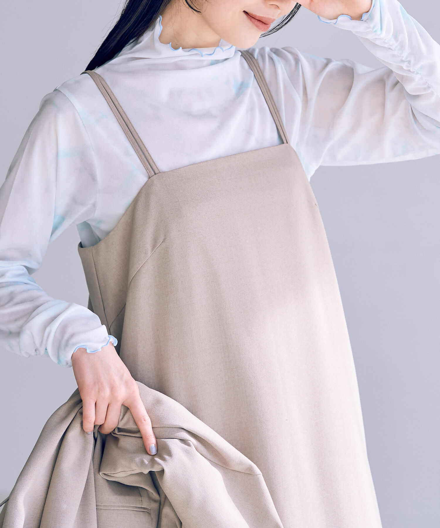 VIS「【洗える】前後2WAYシアーハイネックメローインナー」|Tシャツ・カットソー|