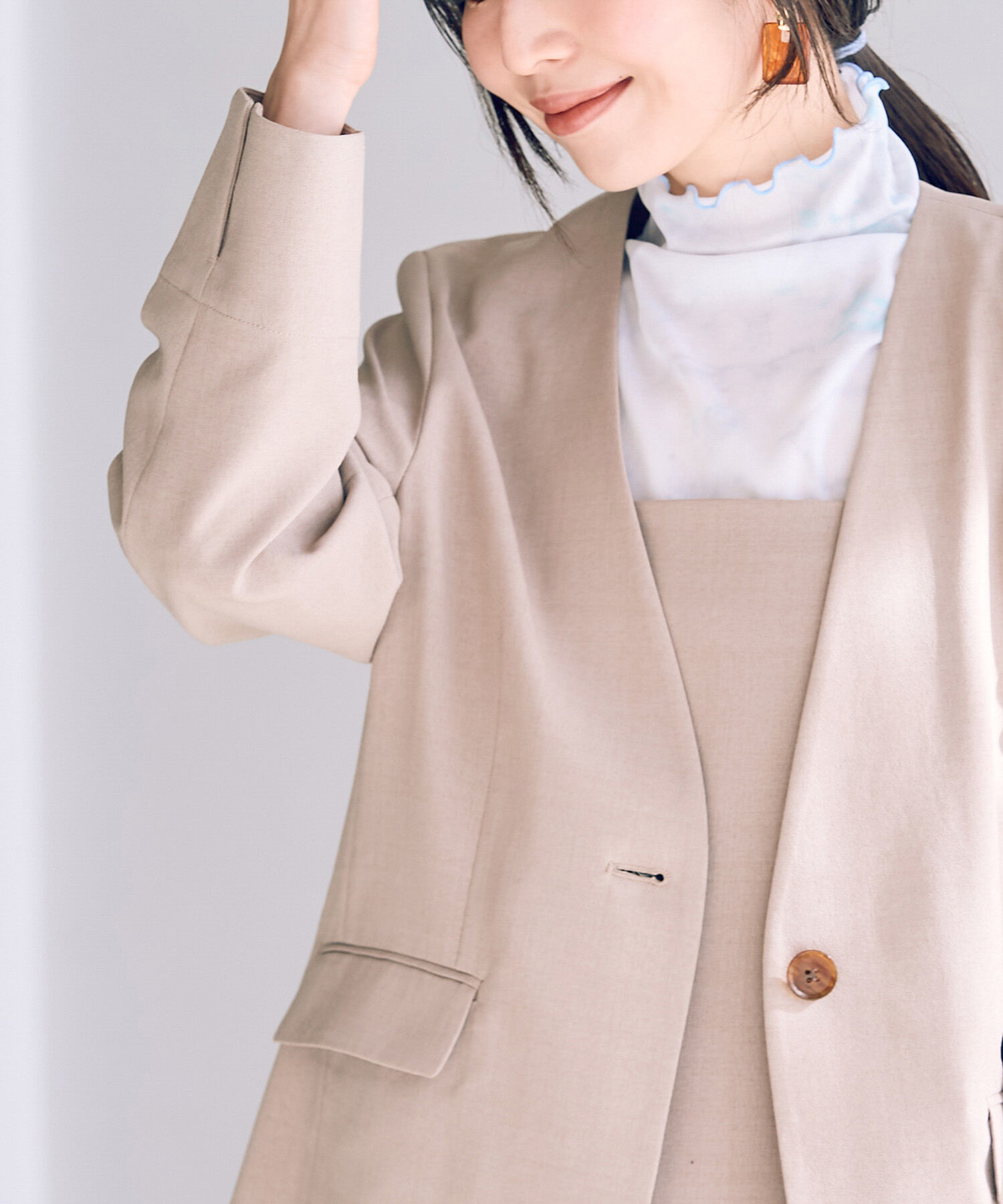 VIS「【洗える】前後2WAYシアーハイネックメローインナー」|Tシャツ・カットソー|