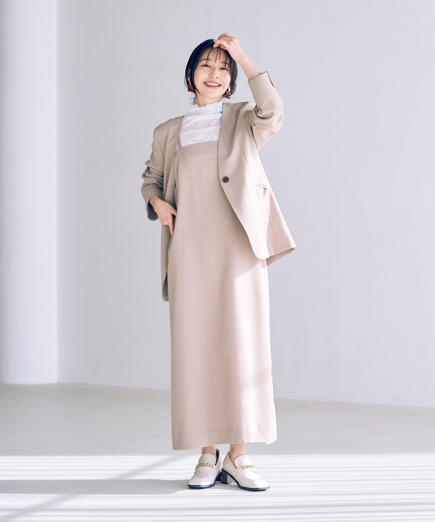 VIS「【洗える】前後2WAYシアーハイネックメローインナー」|Tシャツ・カットソー|