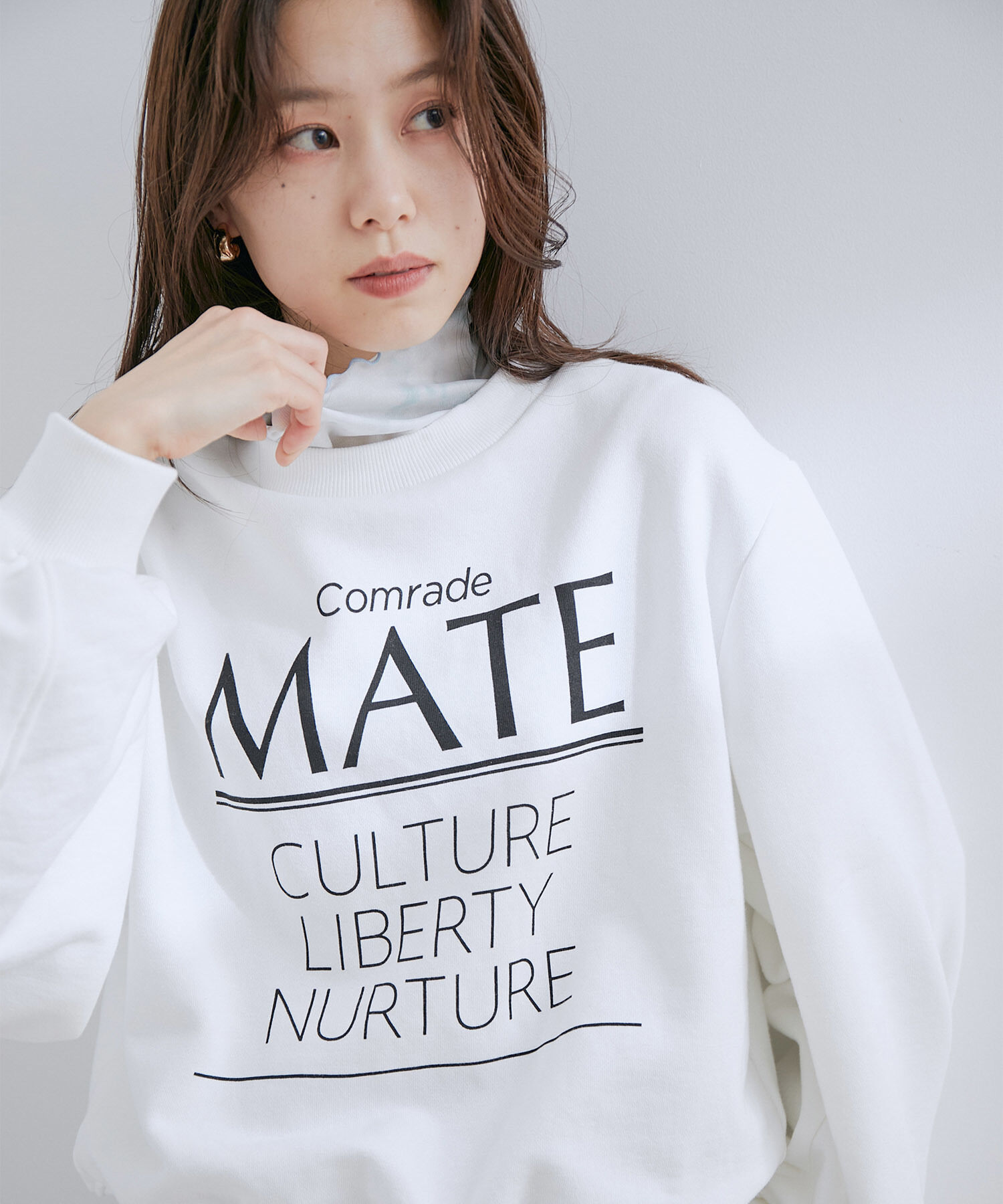 VIS「【洗える】前後2WAYシアーハイネックメローインナー」|Tシャツ・カットソー|